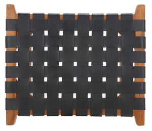 Safavieh Abreu Rectangle Barstool Black / Natural Wood BST1012E