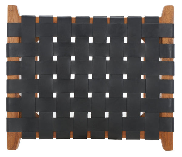 Safavieh Abreu Rectangle Barstool Black / Natural Wood BST1012E