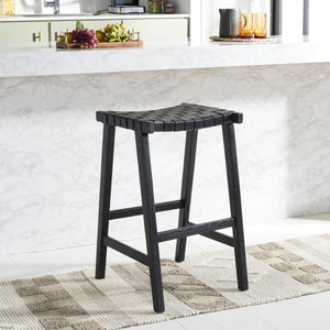 Safavieh Abreu Rectangle Barstool Black Wood BST1012G