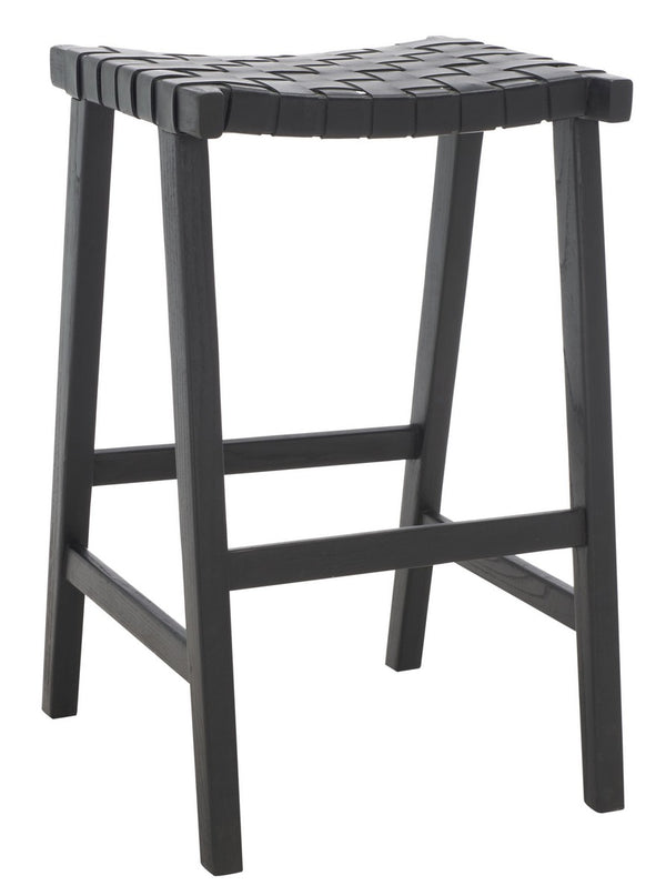 Safavieh Abreu Rectangle Barstool Black Wood BST1012G