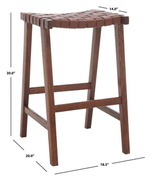 Safavieh Abreu Rectangle Barstool Cognac / Walnut  Wood BST1012H