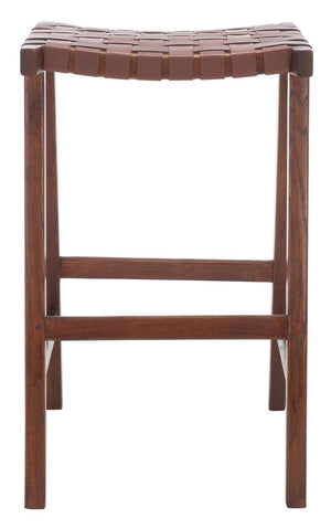 Safavieh Abreu Rectangle Barstool Cognac / Walnut  Wood BST1012H