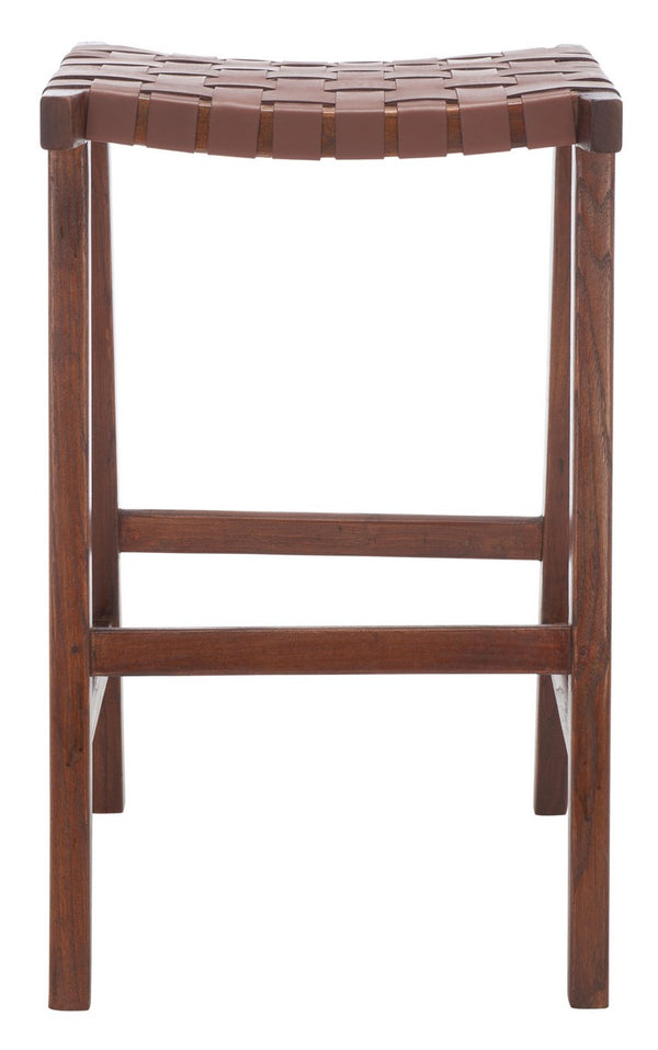 Safavieh Abreu Rectangle Barstool Cognac / Walnut  Wood BST1012H