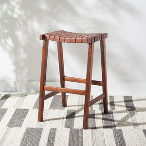 Safavieh Abreu Rectangle Barstool Cognac / Walnut  Wood BST1012H