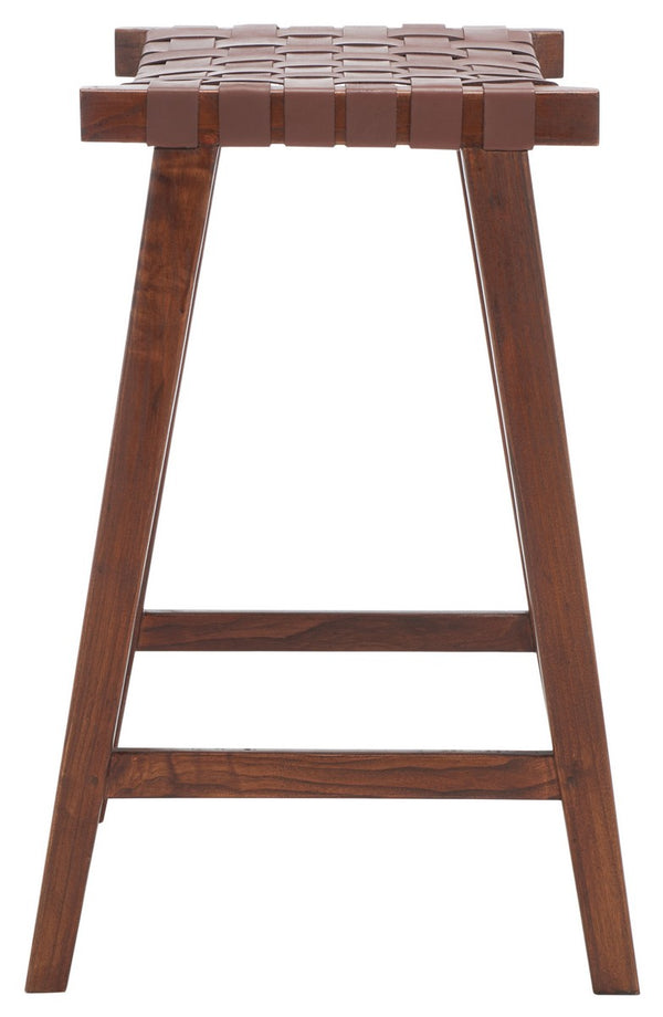 Safavieh Abreu Rectangle Barstool Cognac / Walnut  Wood BST1012H