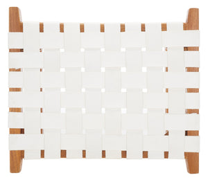 Safavieh Abreu Rectangle Counter Stool White / Natural Wood BST1013D