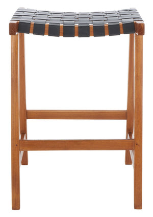 Safavieh Abreu Rectangle Counter Stool Black  / Natural Wood BST1013E