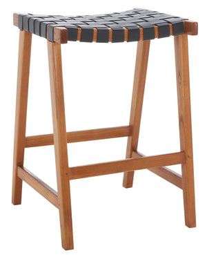 Safavieh Abreu Rectangle Counter Stool Black  / Natural Wood BST1013E