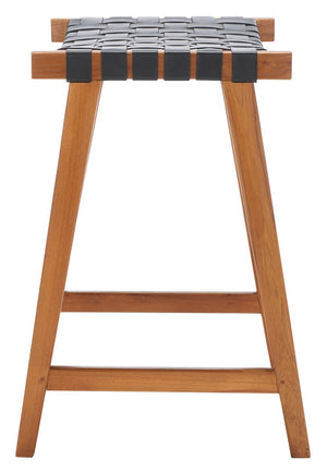 Safavieh Abreu Rectangle Counter Stool Black  / Natural Wood BST1013E