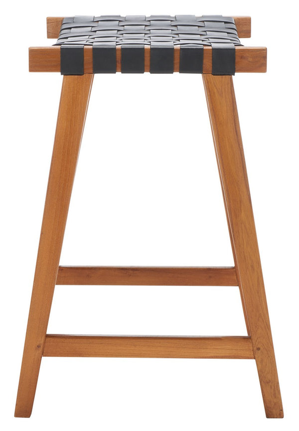 Safavieh Abreu Rectangle Counter Stool Black  / Natural Wood BST1013E