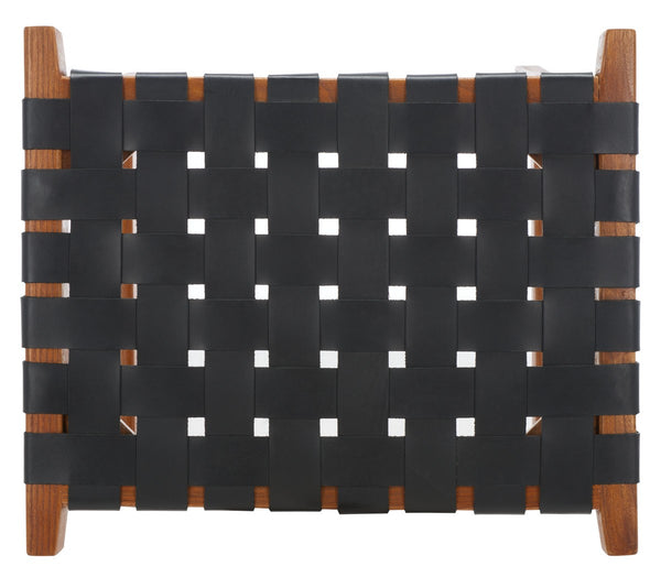 Safavieh Abreu Rectangle Counter Stool Black  / Natural Wood BST1013E