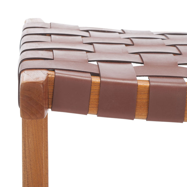 Safavieh Abreu Rectangle Counter Stool Cognac / Nautral  Wood BST1013F