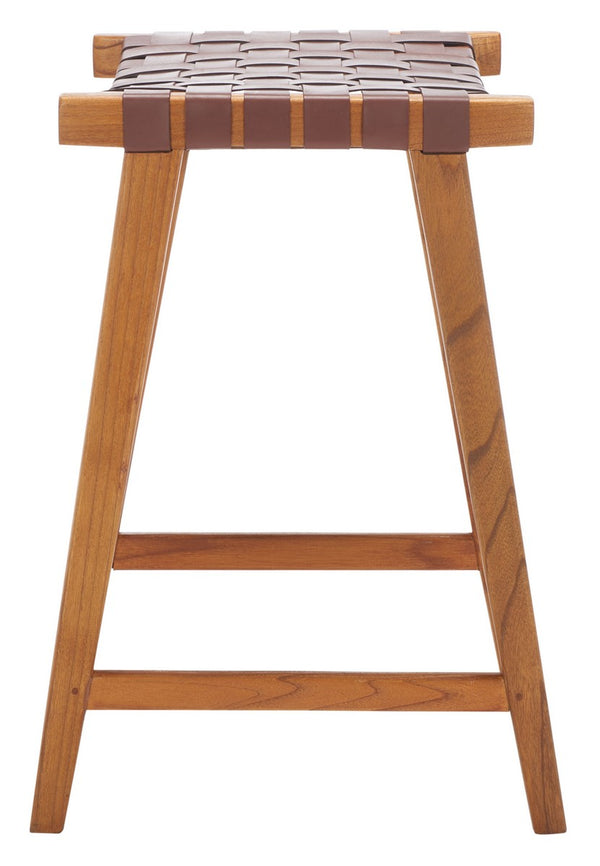 Safavieh Abreu Rectangle Counter Stool Cognac / Nautral  Wood BST1013F