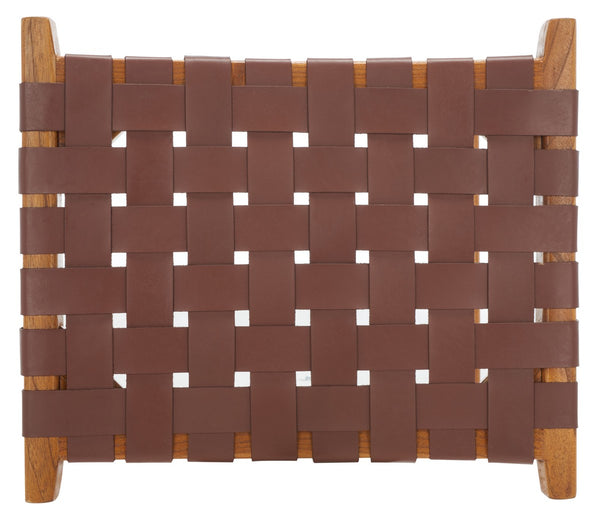 Safavieh Abreu Rectangle Counter Stool Cognac / Nautral  Wood BST1013F