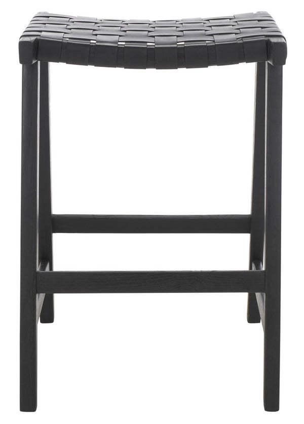 Safavieh Abreu Rectangle Counter Stool Black Wood BST1013G