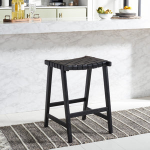 Safavieh Abreu Rectangle Counter Stool Black Wood BST1013G