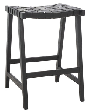 Safavieh Abreu Rectangle Counter Stool Black Wood BST1013G