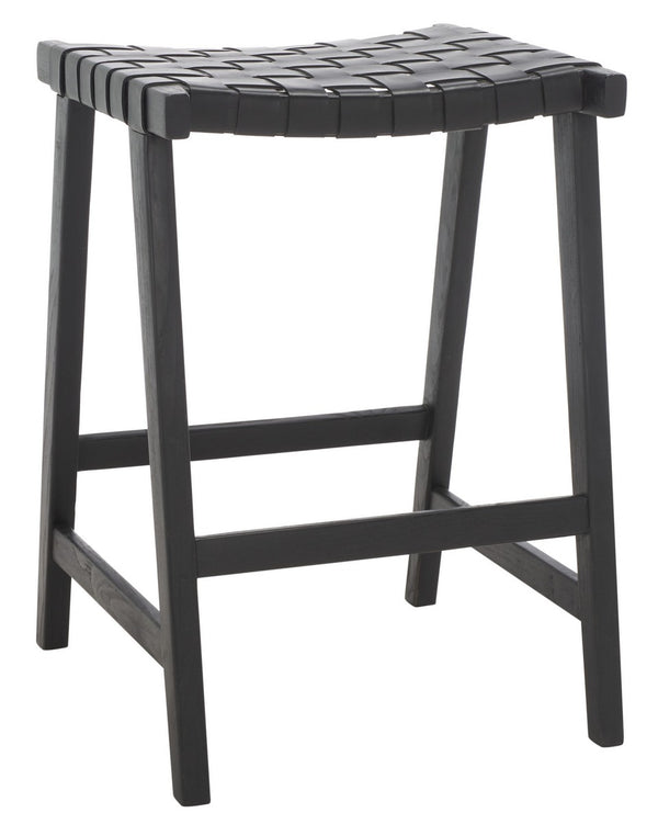Safavieh Abreu Rectangle Counter Stool Black Wood BST1013G