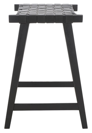 Safavieh Abreu Rectangle Counter Stool Black Wood BST1013G
