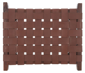 Safavieh Abreu Rectangle Counter Stool Cognac / Walnut Wood BST1013H