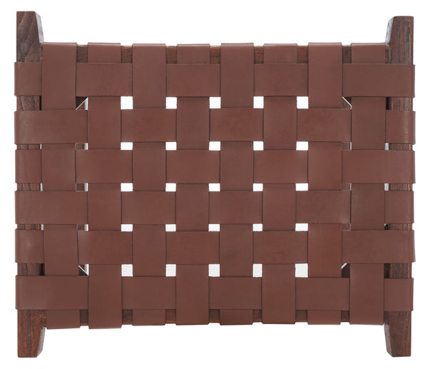 Safavieh Abreu Rectangle Counter Stool Cognac / Walnut Wood BST1013H