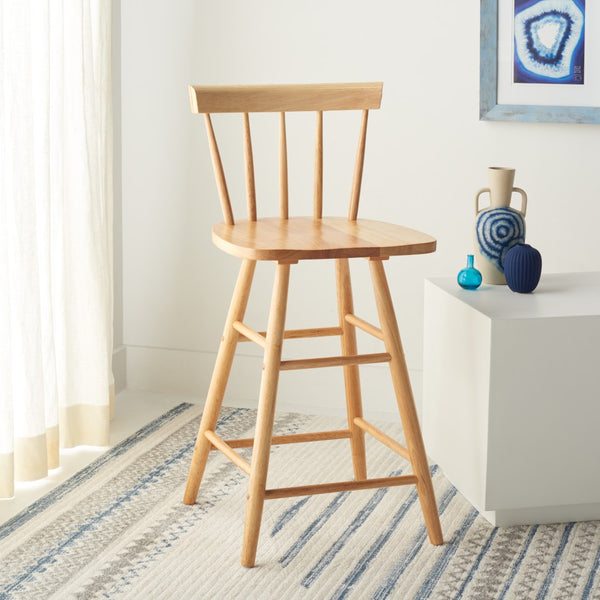 Safavieh Tally Wood Counter Stool Natural  Wood BST1401D