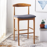 Safavieh Lionel Retro Bar Stool Walnut / Dark Grey Wood BST1503C