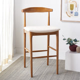 Safavieh Lionel Retro Bar Stool Walnut / Cream Wood BST1503D