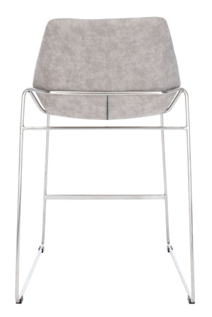 Alexis Mid-Century Counter Stool - Stylish Retro Design with Comfortable PU Leather & Silver Legs