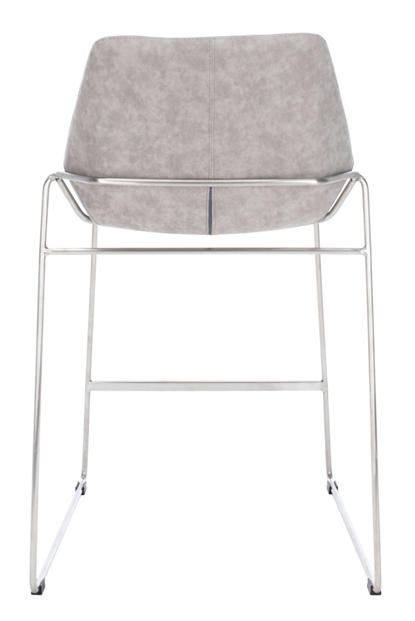 Alexis Mid-Century Counter Stool - Stylish Retro Design with Comfortable PU Leather & Silver Legs