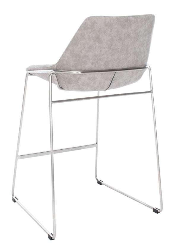 Alexis Mid-Century Counter Stool - Stylish Retro Design with Comfortable PU Leather & Silver Legs