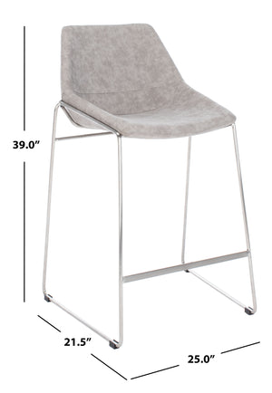 Alexis Mid-Century Counter Stool - Stylish Retro Design with Comfortable PU Leather & Silver Legs