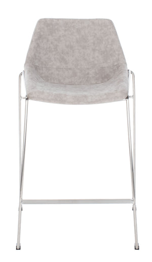 Alexis Mid-Century Counter Stool - Stylish Retro Design with Comfortable PU Leather & Silver Legs