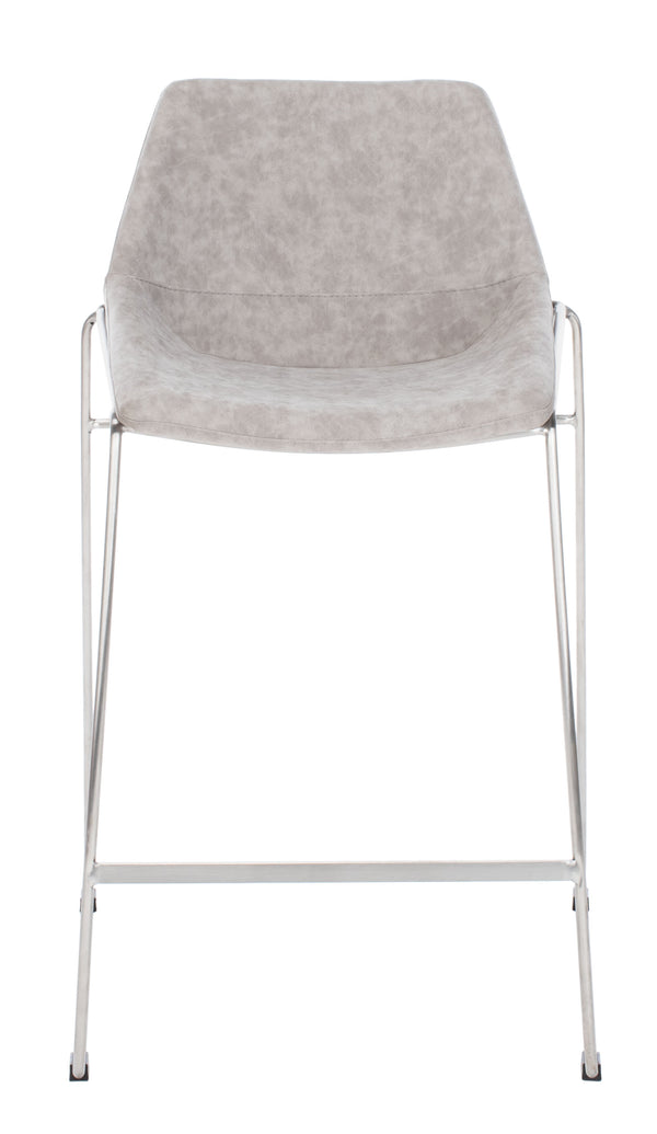 Alexis Mid-Century Counter Stool - Stylish Retro Design with Comfortable PU Leather & Silver Legs