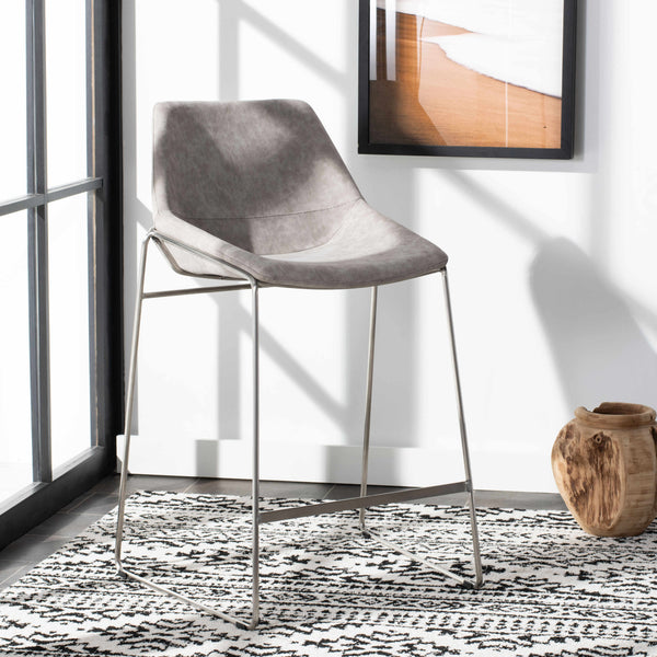 Alexis Mid-Century Counter Stool - Stylish Retro Design with Comfortable PU Leather & Silver Legs
