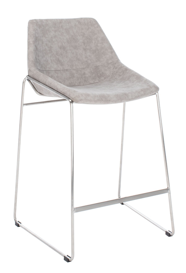 Alexis Mid-Century Counter Stool - Stylish Retro Design with Comfortable PU Leather & Silver Legs