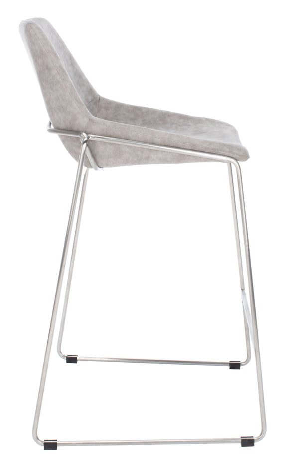 Alexis Mid-Century Counter Stool - Stylish Retro Design with Comfortable PU Leather & Silver Legs