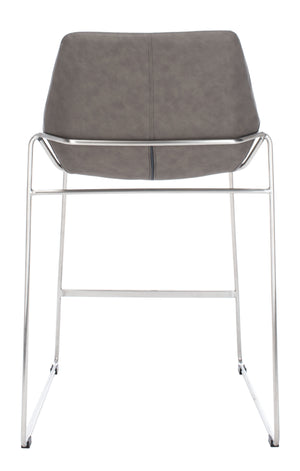 Alexis Mid-Century Counter Stool - Stylish Retro Design with Comfortable PU Leather & Silver Legs