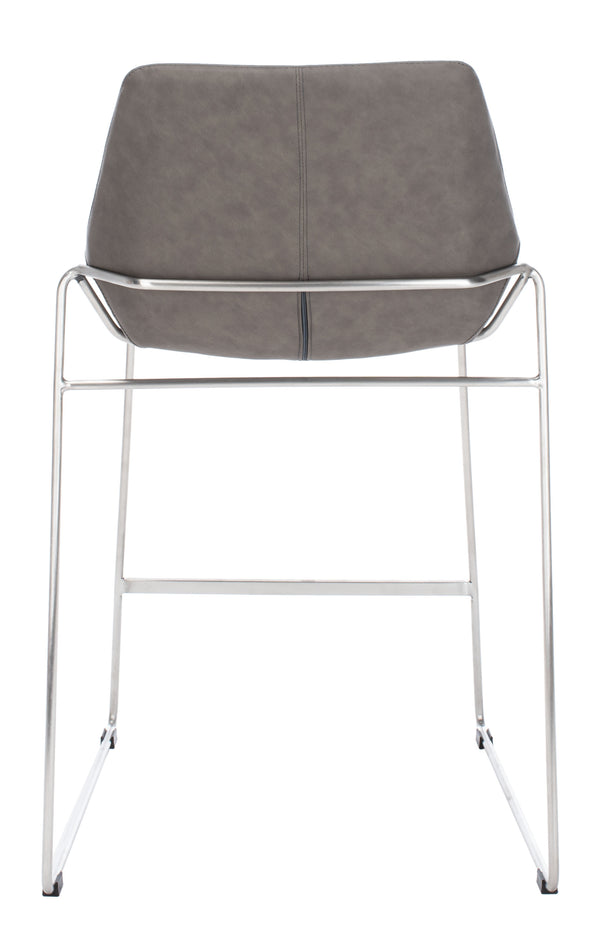 Alexis Mid-Century Counter Stool - Stylish Retro Design with Comfortable PU Leather & Silver Legs