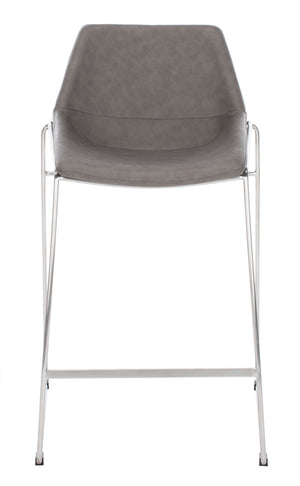 Alexis Mid-Century Counter Stool - Stylish Retro Design with Comfortable PU Leather & Silver Legs