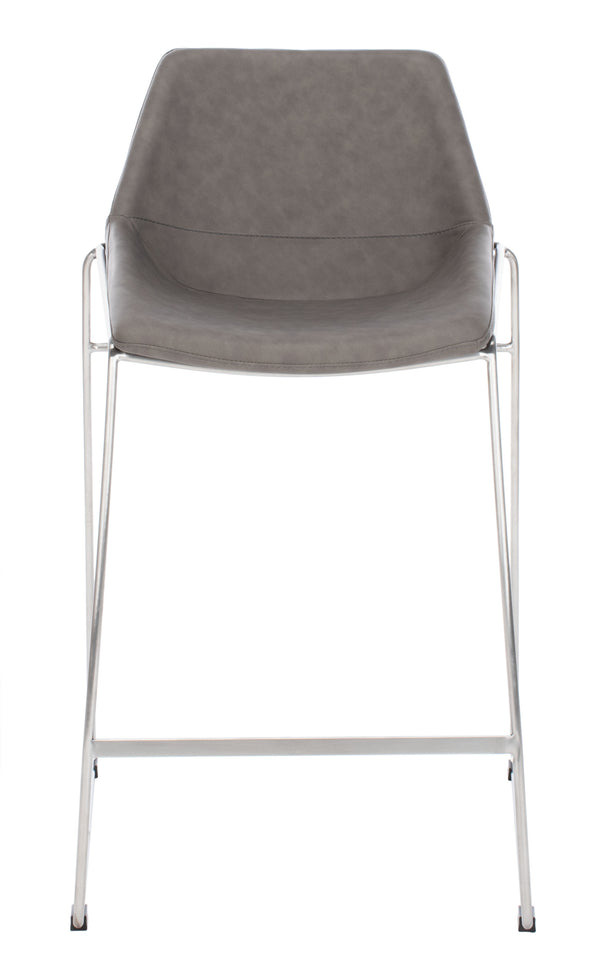 Alexis Mid-Century Counter Stool - Stylish Retro Design with Comfortable PU Leather & Silver Legs
