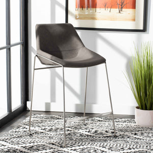 Alexis Mid-Century Counter Stool - Stylish Retro Design with Comfortable PU Leather & Silver Legs