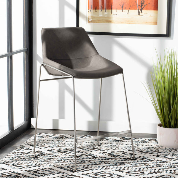 Alexis Mid-Century Counter Stool - Stylish Retro Design with Comfortable PU Leather & Silver Legs