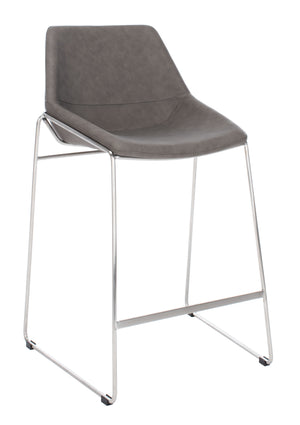 Alexis Mid-Century Counter Stool - Stylish Retro Design with Comfortable PU Leather & Silver Legs