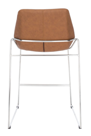 Alexis Mid-Century Counter Stool - Stylish Retro Design with Comfortable PU Leather & Silver Legs