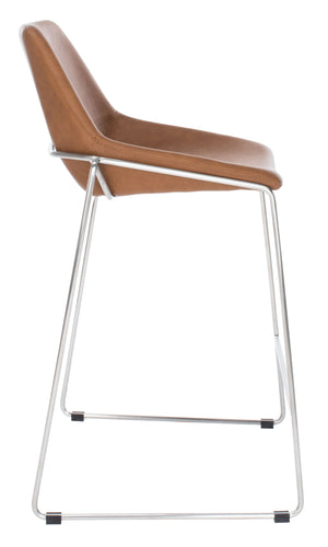 Alexis Mid-Century Counter Stool - Stylish Retro Design with Comfortable PU Leather & Silver Legs