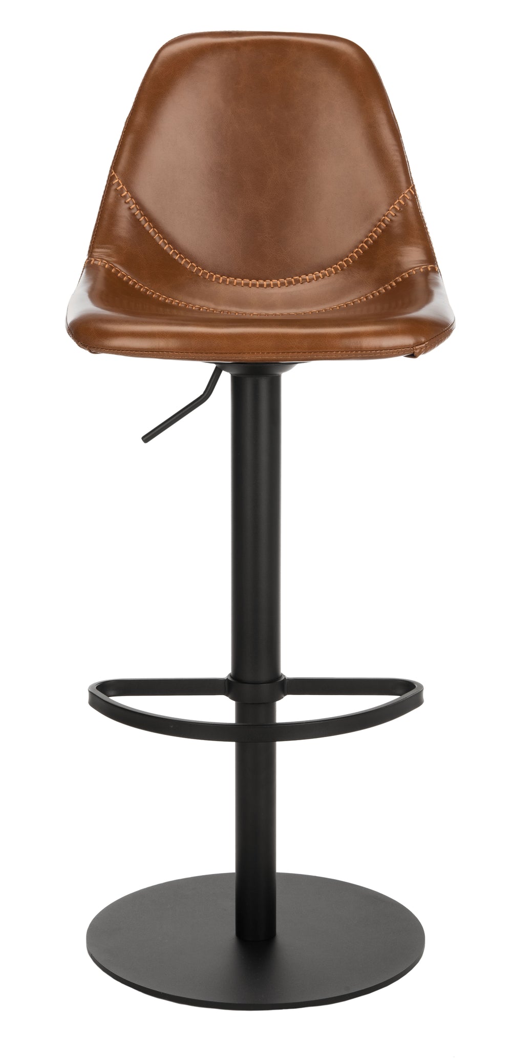 Sky Adjustable Swivel Bar Stool - Modern Retro Design with Luxurious Faux Leather & Metal Base