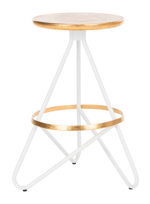 Galexia Counter Stool - Retro Industrial Design with Sculptural Iron Frame for Trendy Spaces