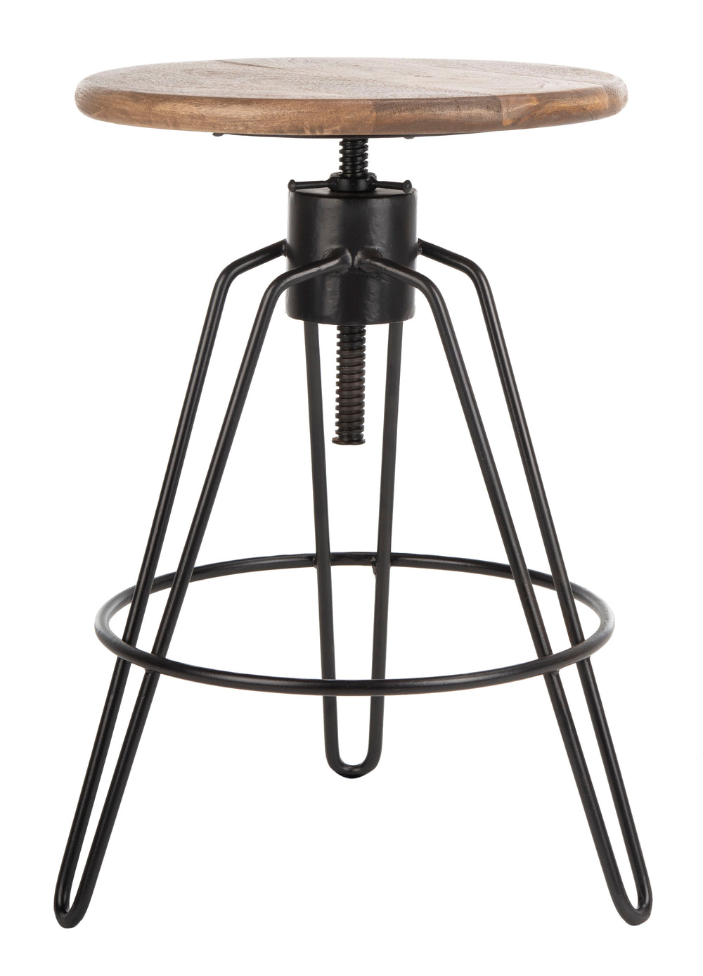 Kai Adjustable Swivel Counter Stool - Modern Industrial Design with Honey Finish for Versatile Spaces