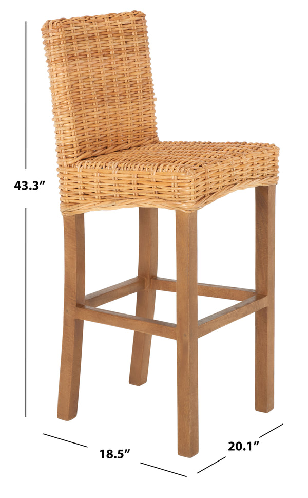 Tobie Rattan Bar Stool in Natural / Natural